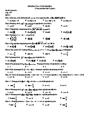 Đề kiểm tra trắc nghiệm Toán lớp 10
